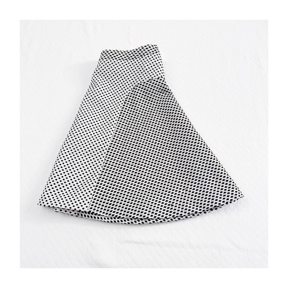 Yoana Baraschi Blue and White Polka Woven Flare Skater Skirt SZ 2
